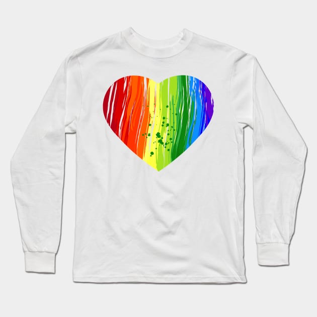Rainbow Heart Long Sleeve T-Shirt by Blackmoon9